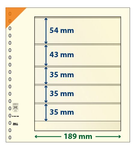 Feuille neutre LINDNER-T : 5 poches-802503 (x10) Feuille neutre LINDNER-T : 5 poches-802503 (x10)