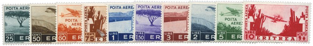n°18/27* - Timbre ERYTHREE Poste Aérienne n°18/27* - Timbre ERYTHREE Poste Aérienne
