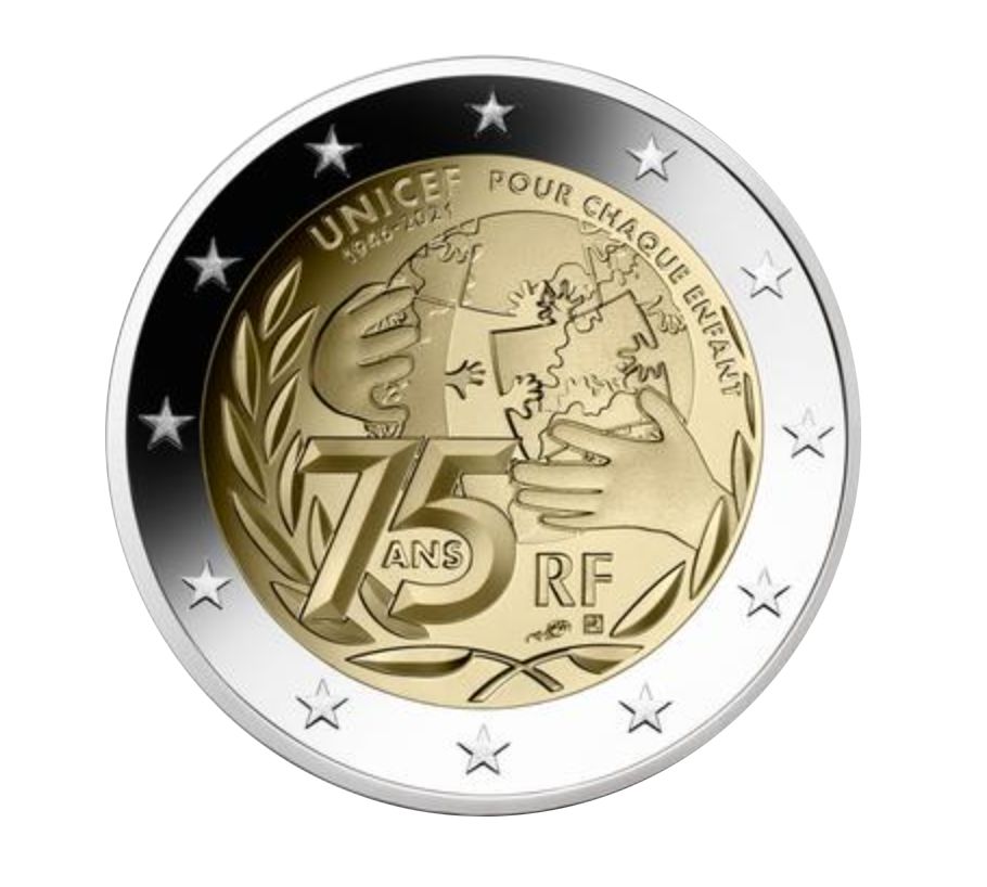 2 EURO COMMEMORATIVE 2021 : FRANCE (75 ans UNICEF) 2 EURO COMMEMORATIVE 2021 : FRANCE (75 ans UNICEF)