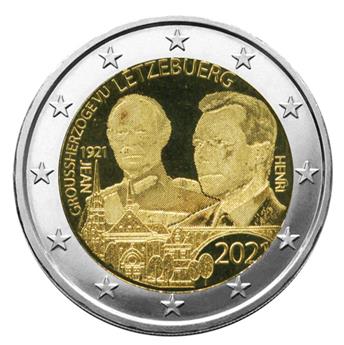 2 EURO COMMEMORATIVE 2021 : LUXEMBOURG (100 Ans du Prince Jean-Version hologramme)