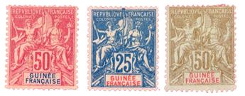 n°11*, 16*, 17* - Timbre GUINEE FRANCAISE Poste