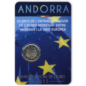 BU : 2 EURO COMMEMORATIVE 2022 : ANDORRE (Accord Monétaire entre Andorre et l´union Européenne)