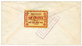 Canada : 1er vol Hudson/Red Lake avec vignette Red Lake Aerial Mail 1926