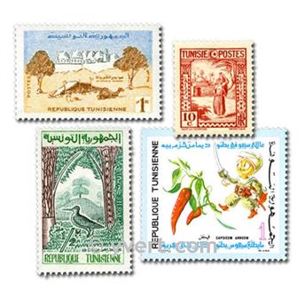 TUNISIE : pochette de 100 timbres (Oblitérés)