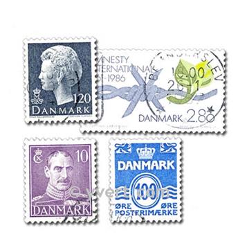 DANEMARK : pochette de 200 timbres (Oblitérés)