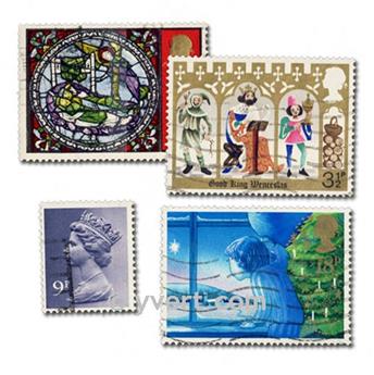 GRANDE BRETAGNE : pochette de 300 timbres (Oblitérés)