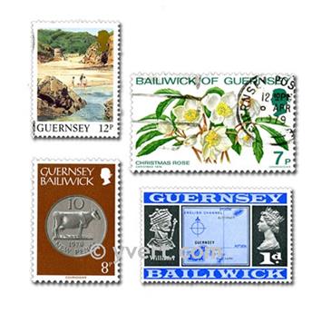 GUERNESEY : pochette de 25 timbres (Oblitérés)