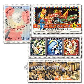 MALTE : pochette de 100 timbres (Oblitérés)