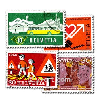 SUISSE : pochette de 100 timbres (Oblitérés)