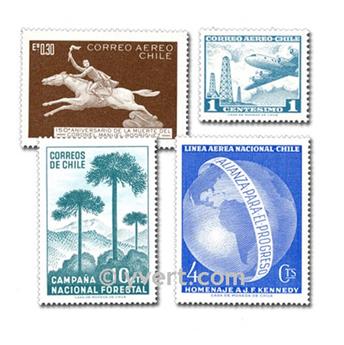 CHILI : Pochette de 300 timbres (Oblitérés)