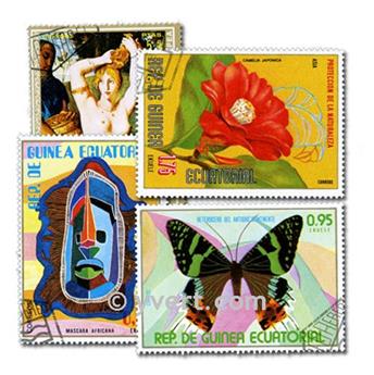 GUINEE EQUATORIALE : pochette de 100 timbres (Oblitérés)