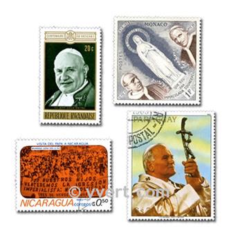 PAPES : pochette de 50 timbres (Oblitérés)