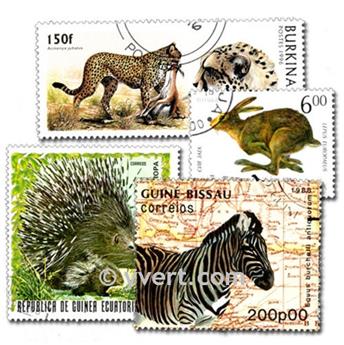 ANIMAUX SAUVAGES : pochette de 300 timbres (Oblitérés)