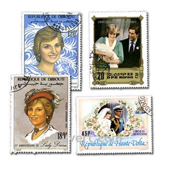 LADY DIANA : pochette de 100 timbres (Oblitérés)