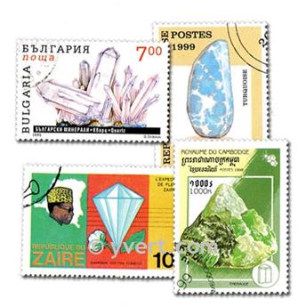 MINERAUX : pochette de 50 timbres (Oblitérés)