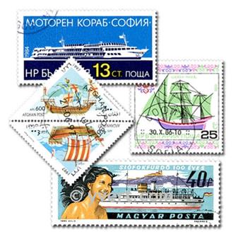 BATEAUX : pochette de 100 timbres (Oblitérés)