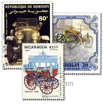 VOITURES MERCEDES : pochette de 25 timbres (Oblitérés)