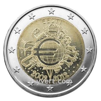 MONEDAS DE 2 € CONMEMORATIVAS 2012: ESTONIA (10 AÑOS DEL EURO)