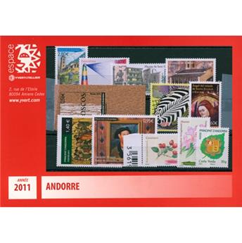 n° 704/717 -  Timbre Andorre Année complète (2011)