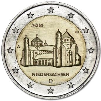 2 EURO COMMEMORATIVE 2014 : ALLEMAGNE (Église Saint-Michel d'Hildesheim dans le Land Niedersachsen)