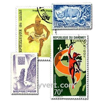 COLONIES RF AVT INDEPENDANCE : pochette de 500 timbres (Oblitérés)