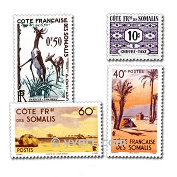 COTE FRANCAISES DES SOMALIS : pochette de 50 timbres (Oblitérés)