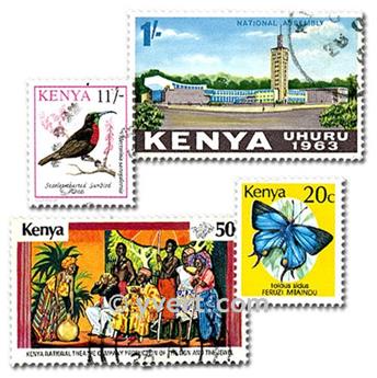 KENYA : pochette de 50 timbres (Oblitérés)