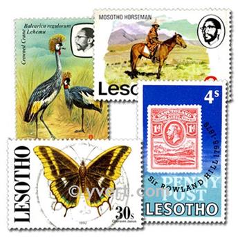 LESOTHO : pochette de 50 timbres (Oblitérés)