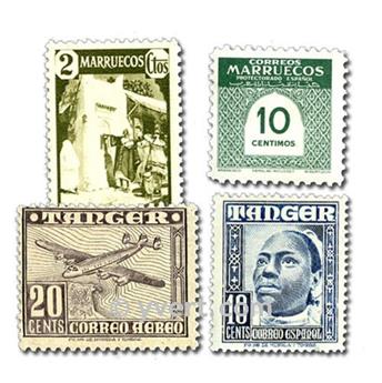 MAROC ESPAGNOL : pochette de 50 timbres (Oblitérés)