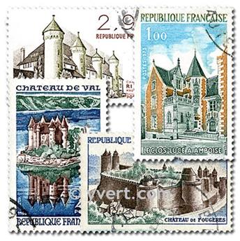 FRANCE CHATEAUX : pochette de 25 timbres (Oblitérés)