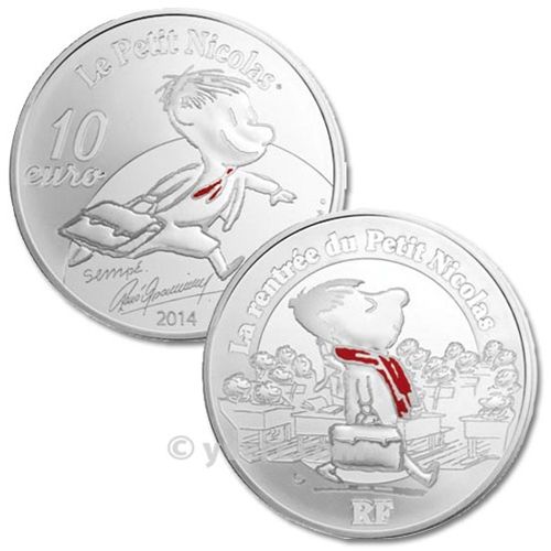 10 EUROS PLATA - FRANCIA 2014 - VOLVER LA ESCUELA EL PEQUEÑO NICOLÁS