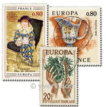 FRANCE EUROPA : pochette de 25 timbres (Oblitérés)