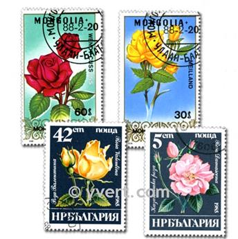 FLORE : pochette de 100 timbres (Oblitérés)