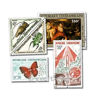 CENTRAFRIQUE : pochette de 50 timbres (Oblitérés)