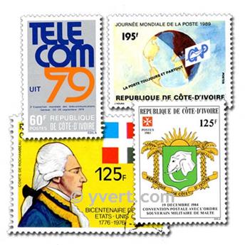 COTE D IVOIRE : pochette de 100 timbres (Oblitérés)