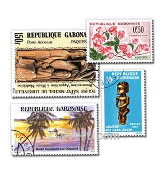 GABON : pochette de 50 timbres (Oblitérés)
