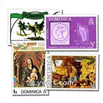 DOMINIQUE : pochette de 100 timbres (Oblitérés)