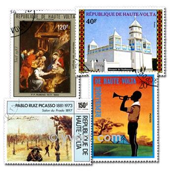 HAUTE VOLTA : pochette de 100 timbres (Oblitérés)