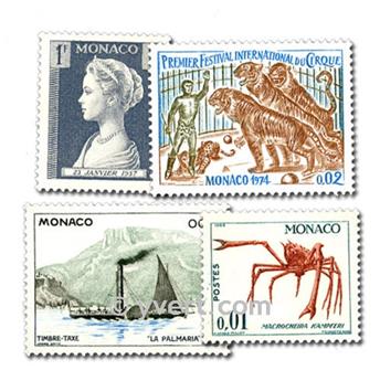 MONACO : pochette de 50 timbres (Oblitérés)