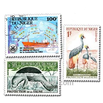 NIGER : pochette de 50 timbres (Oblitérés)