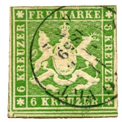 n°13 obl. - Timbre Allemagne (Wurtemberg) Poste n°13 obl. - Timbre Allemagne (Wurtemberg) Poste